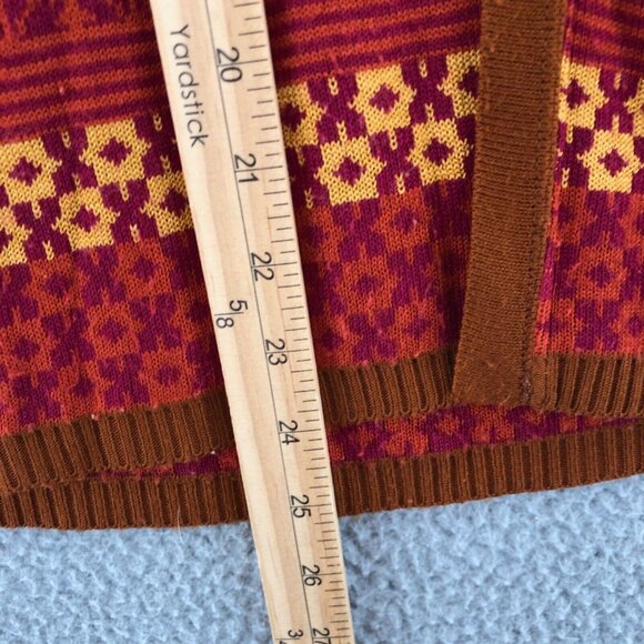 Coldwater Creek Sweater Womens 8 Red Multi Mixed Pattern Cardigan 3/4 Sleeves* - Picture 9 of 10